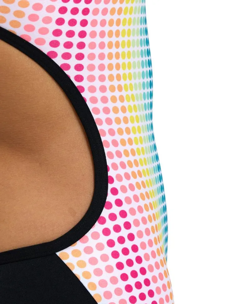 Arena Women's Circle Stripe Lace Back Swimsuit Black/Multi-8